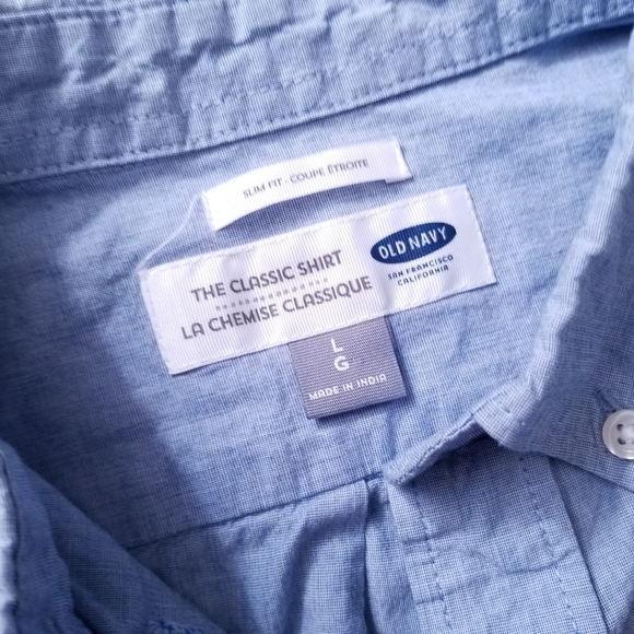 Men's Old Navy Light Blue Collared Button Down Shirt - Picture 6 of 10